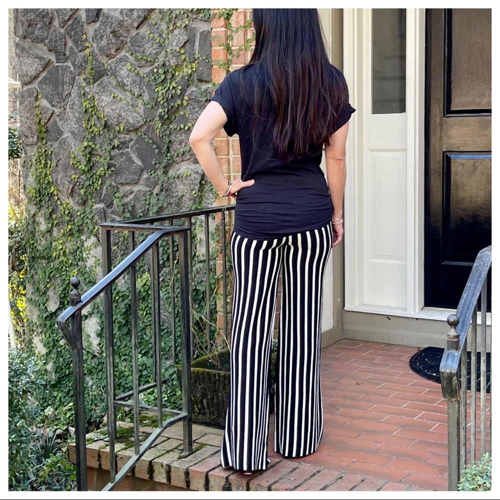 Fabulous viscose blend wide leg striped pants - Picture 4 of 11